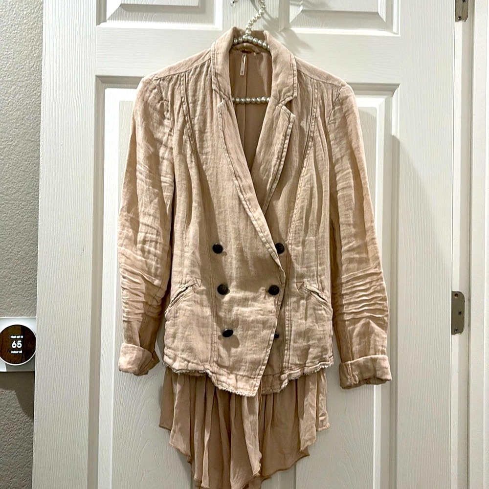 Free People blush pink boho jacket